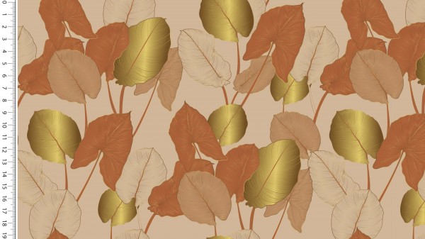 Viskose Jersey Digital Golden Leaves - col.1152 beige