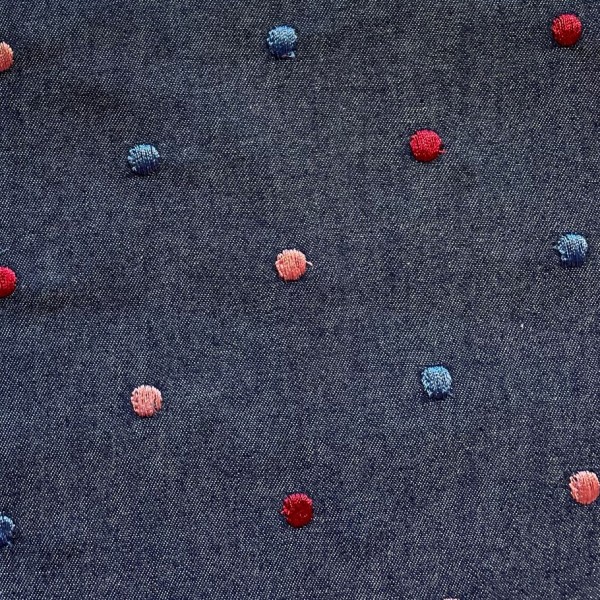 Jeans Embroidery Dots - Col. 002 dark blue