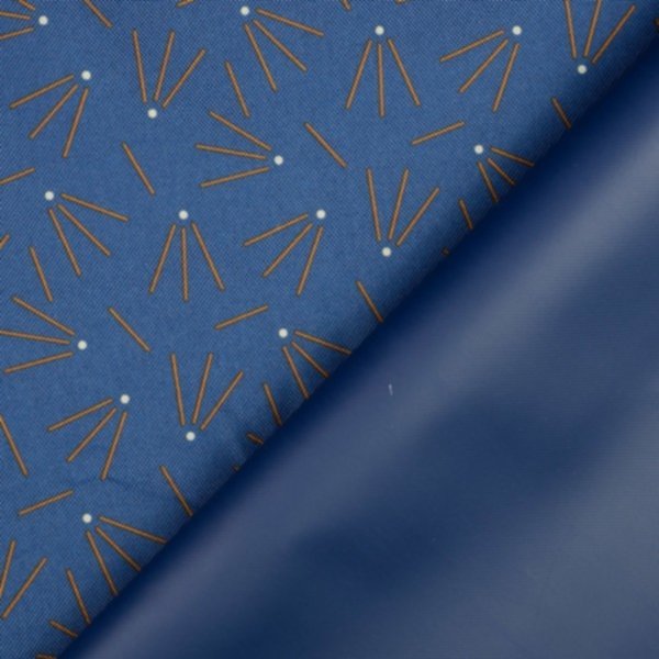 Canvas mit PVC-Coating, weiss-gold auf blau, Sternschnuppe, Tillisy