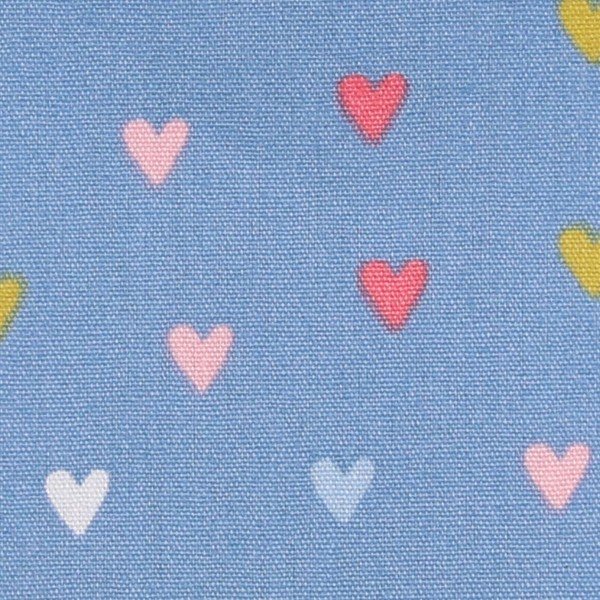 Poplin Lowely Rainbow Story - col. 026 blue hearts