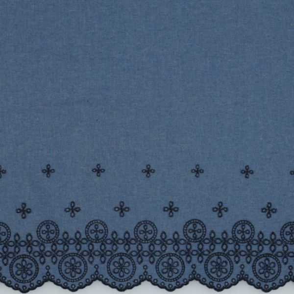 Jeans Border Embroidery 130 - col. 001 Jeans