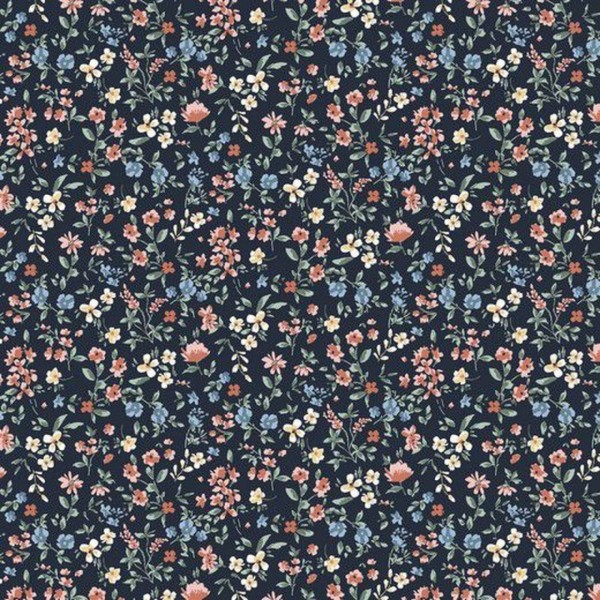 Jersey Flowers - Col. 006 navy