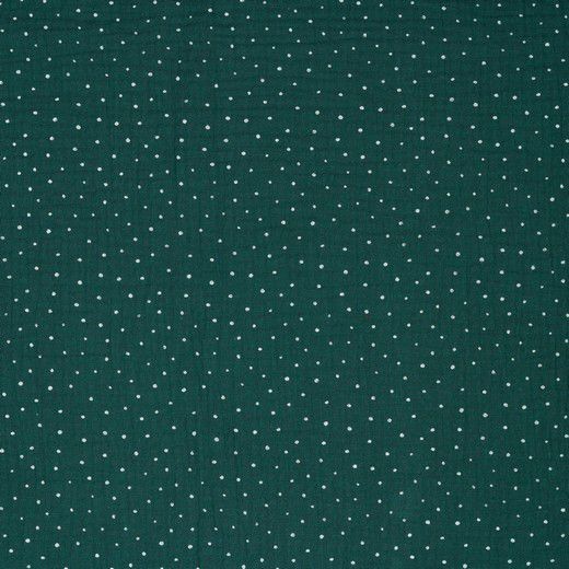 Double Gauze Design Little Dots - col.034 dark green