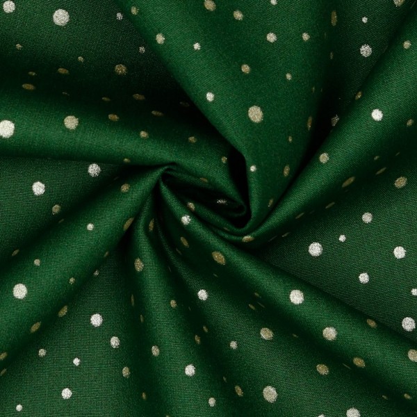 Poplin Glitter Dots - col.010 dark green