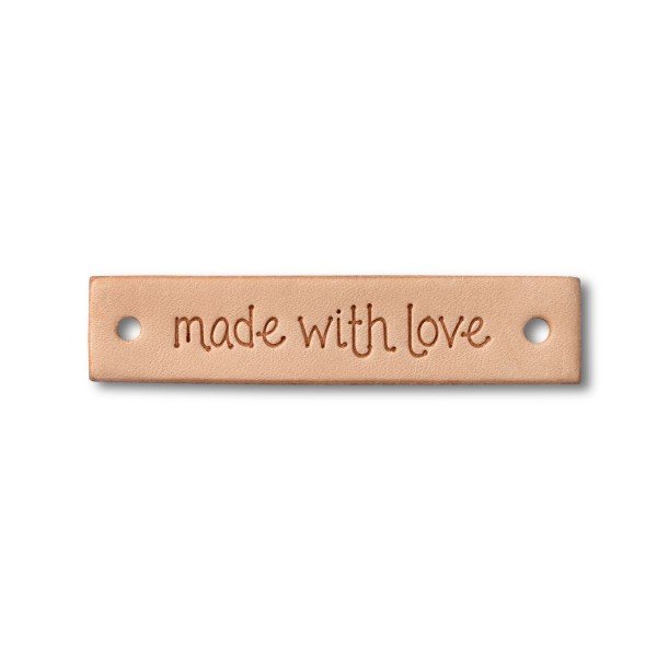 Label "made with love" rechteckig