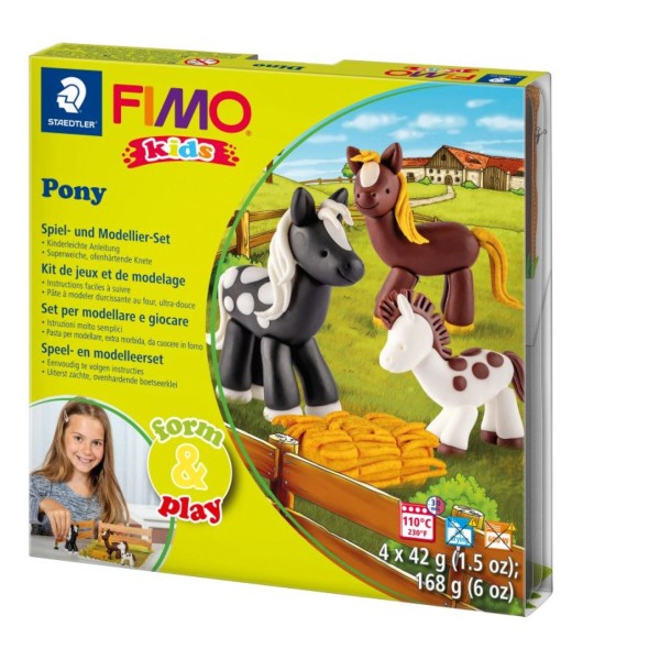 Modelliermasse-Set Fimo kids Form & Play 4x42g Pony