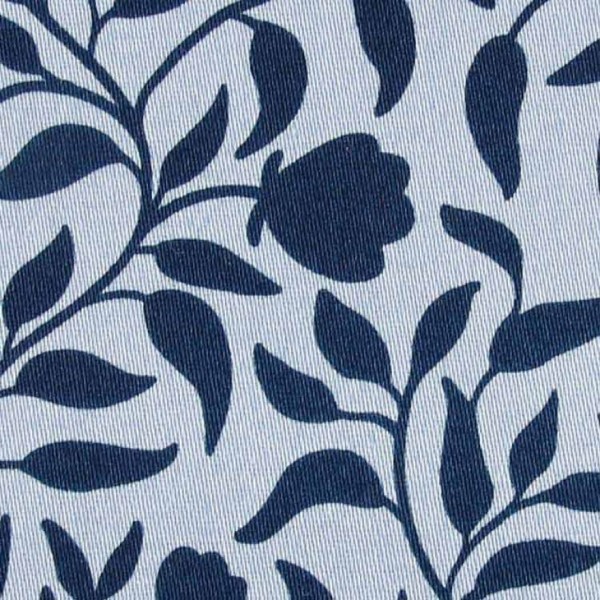 Cotton Satin Stretch Flower Leaves - col. 006 blue shadow