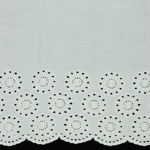 Double Gauze Border 1-Side - Col. 010 off white