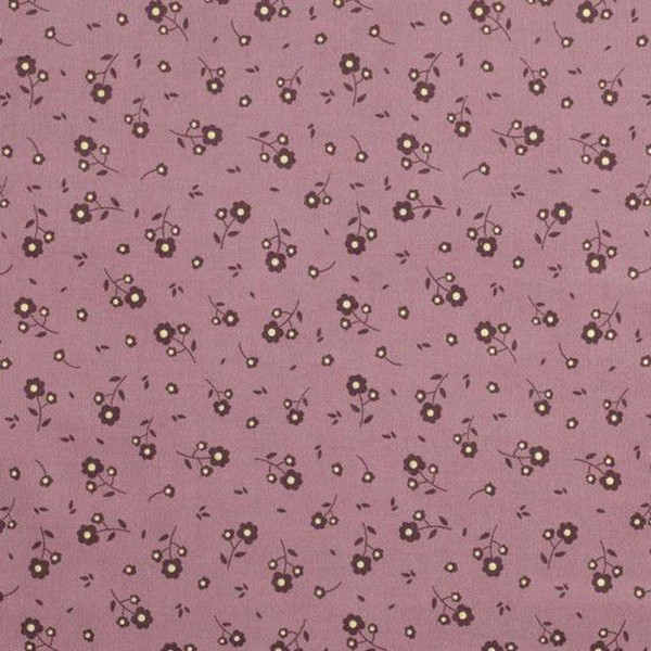 Babycord Glitter Small Flowers - Col. 007 mauve
