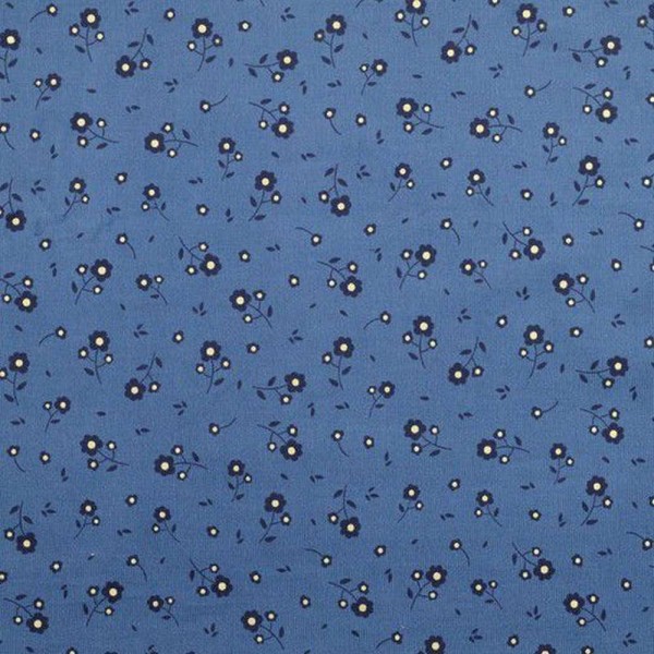 Babycord Glitter Small Flowers - Col. 003 blue