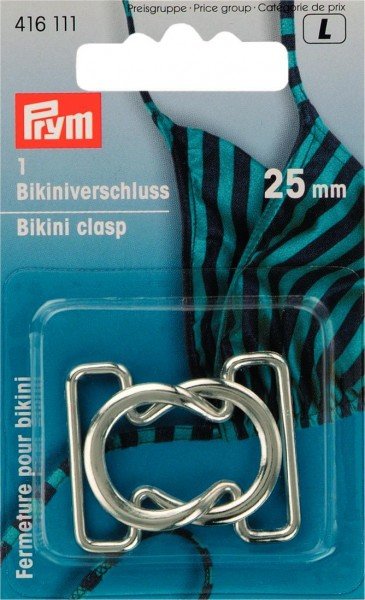 Bikiniverschluss, silber, 25mm