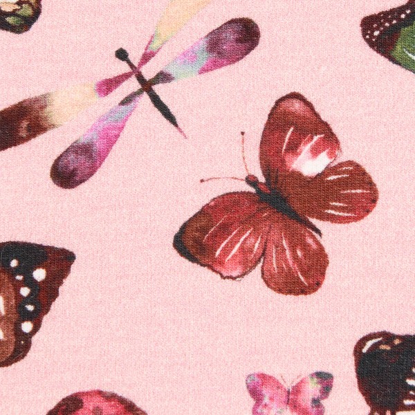 French Terry Digital Butterflies - col. 001 rose