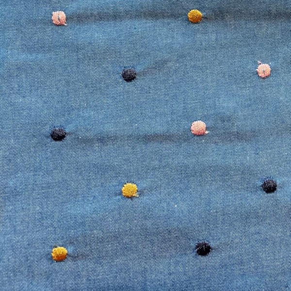 Jeans Embroidery Dots - Col. 001 blue