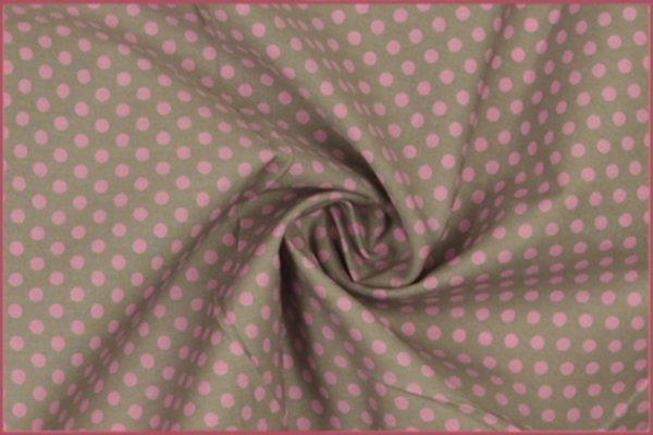 Baumwolle Popeline Punkte grau-rosa