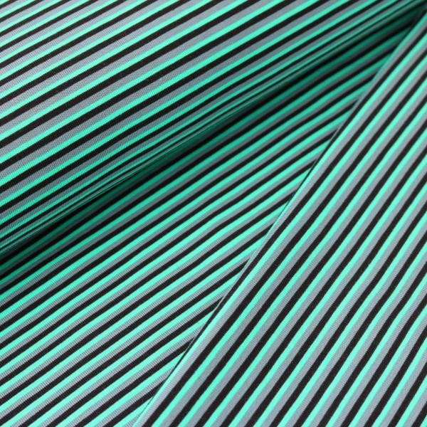 Jersey Design Stripes - col. 907 mint/grau/dunkelbraun