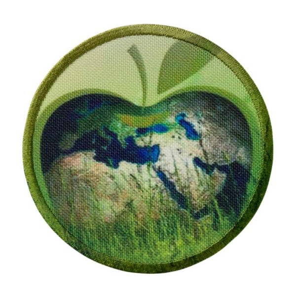 Applikation Recycl-Patch Apfel mit Weltkarte