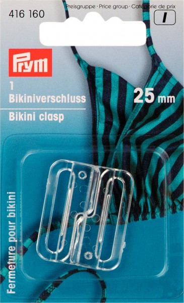 Bikiniverschluss transparent, 25mm