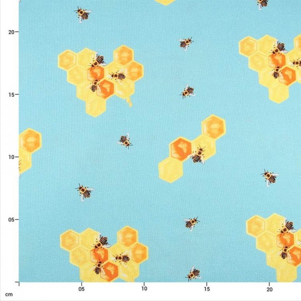 Honey Bees Digital Bio Organic Woven - col. 303 petrol