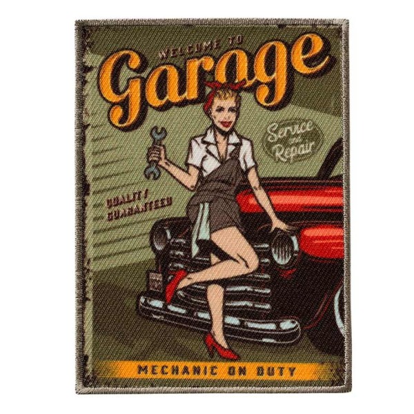 Applikation Pin up Girl Garage farbig 1 St