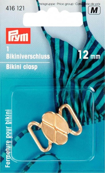 Bikiniverschluss Metall, gold-matt, 12mm