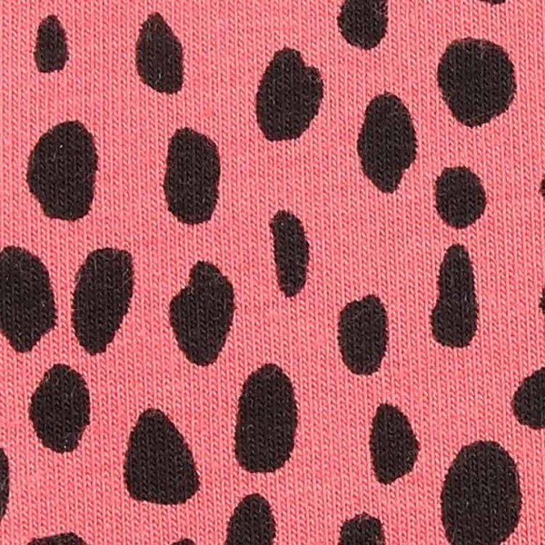 French Terry Rain of Dots - col. 011 spiced coral