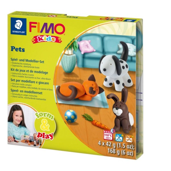 Modelliermasse-Set Fimo kids Form & Play 4x42g Pets