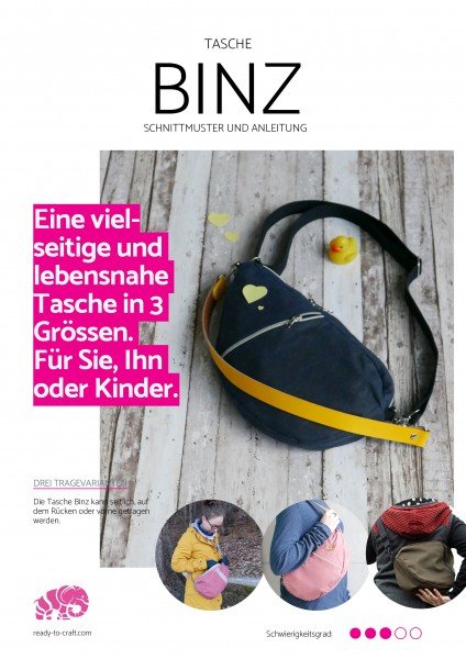 eBook Tasche BINZ - Schnittmuster & bebilderte Anleitung