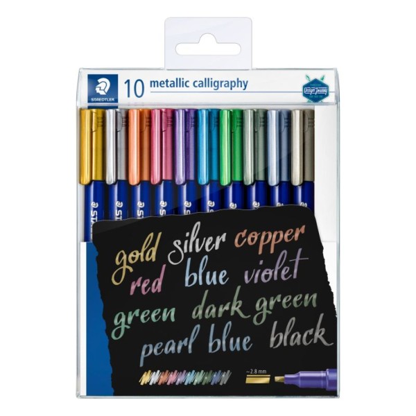 Marker-Set metallic calligraphy 10 St verschiedene Farben