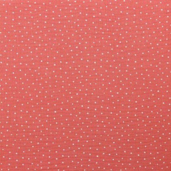 Double Gauze Design Little Dots - col. 027 soft red