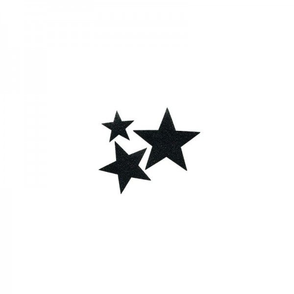 Applikation Sterne selbstklebend/aufbügelbar, schwarz 3 Stk.